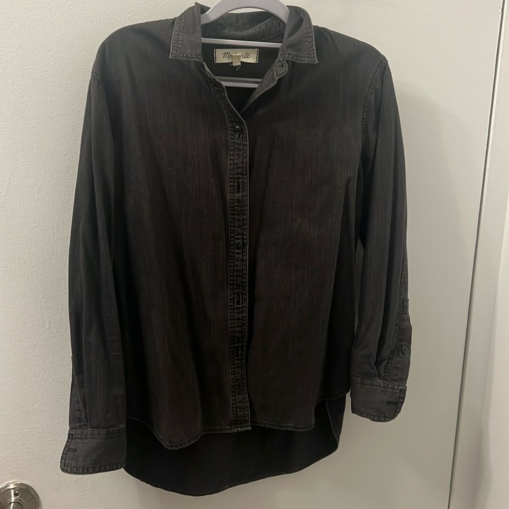 Black button down shirt. Worn twice